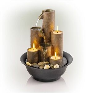 New Cascading Water Fountain with Candles